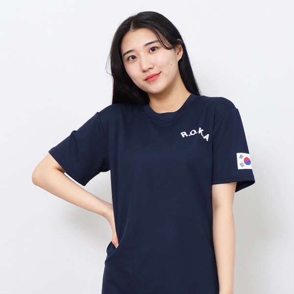 twee Straat Complex ROKA Unisex Short Sleeve T-Shirt - Navy - Arts & Crafts Korea
