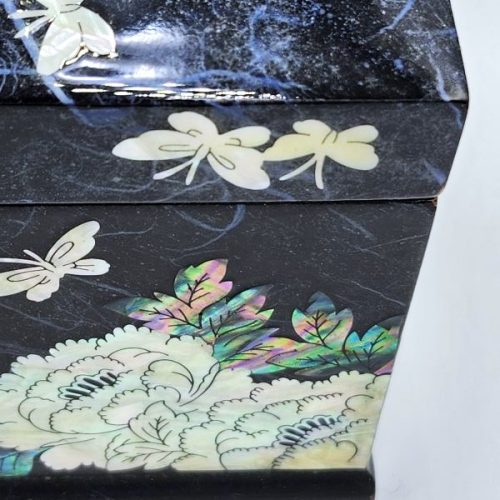 Peony & Butterflies Hanji Box (Blue) - Image 2