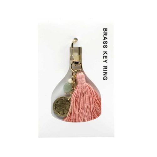 [NMK] Tasseled Lotus Design Keyring - Pink - Image 2