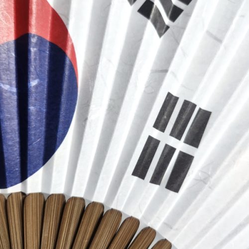 Hanji Ojukseon Folding Fan - Korean Flag - Image 2